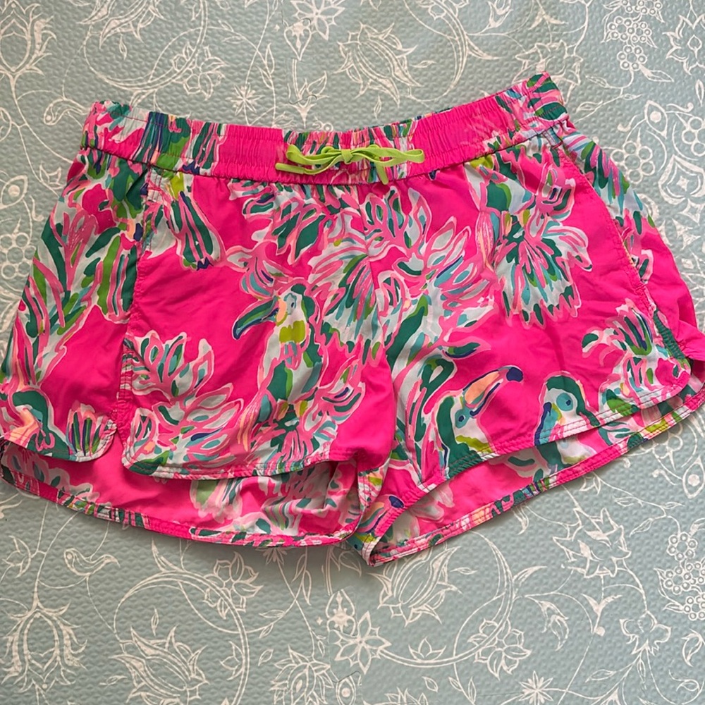 Lilly Pulitzer Luxletic Shorts - Dragonfruit Toucan print